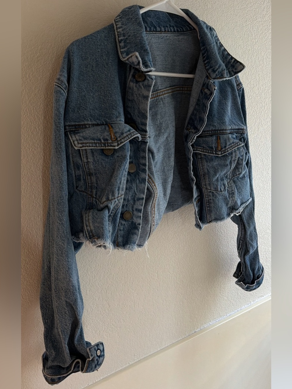 Cropped Light Blue Denim Jacket Brandy Melville / John Galt